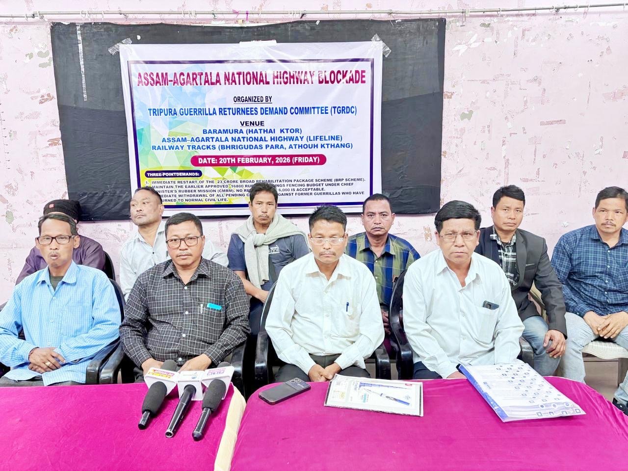 Highway, Railway Blockade Call on Feb 20 in Tripura: Surrendered Militant Body Presses for Rehabilitation Funds, Case Withdrawal